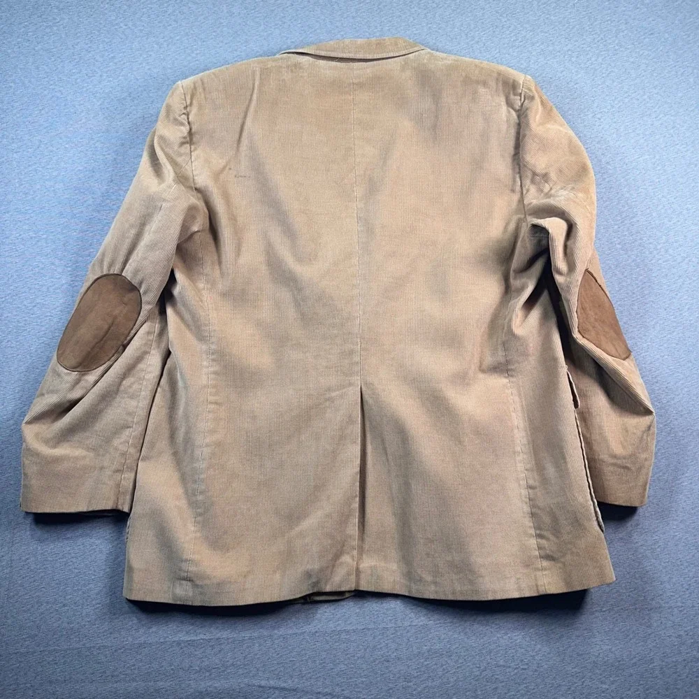 VTG Levis Menswear Corduroy Sport Coat Blazer 48R Brown‎ Suede Elbow Patches